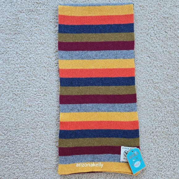 NWT Avoca Cashmere Wool Stripe Knit Scarf - Picture 1 of 10